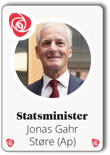 Jonas Gahr St re (Ap) ,Statsministe