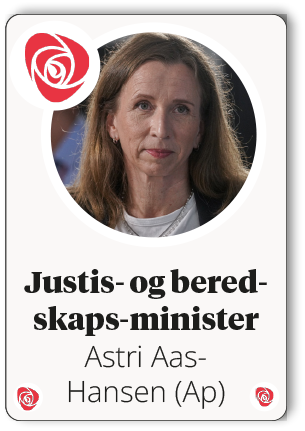 Astri Aas Hansen (Ap),Justis og beredskaps ministe