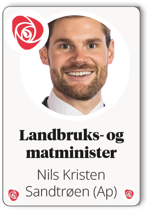 Nils Kristen Sandtr en (Ap),Landbruks og matministe
